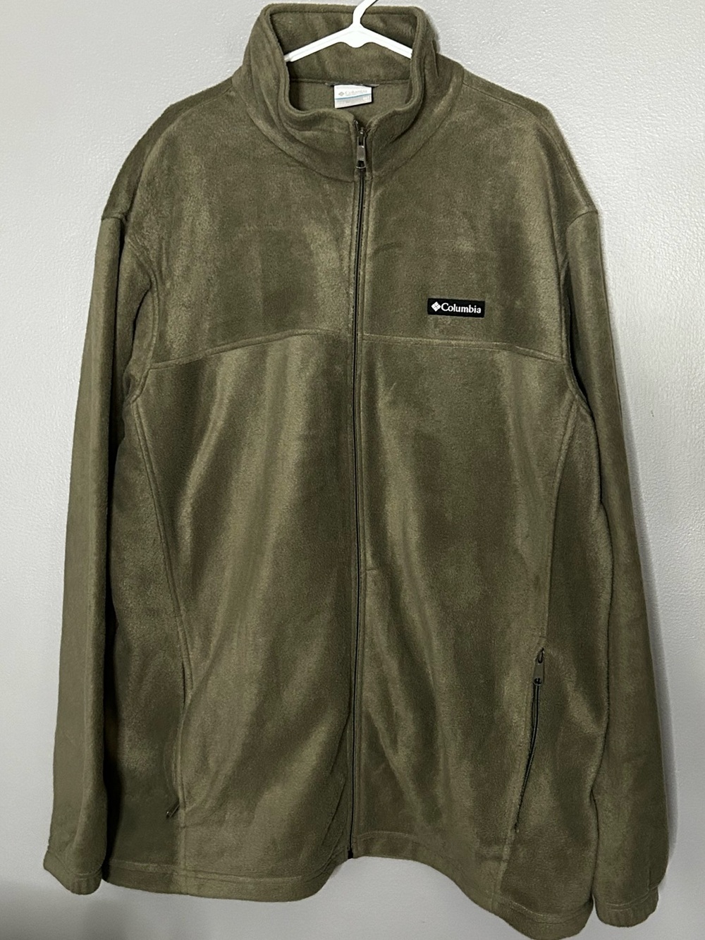 Columbia Steens Mountain Olive Green Full Zip Fleece Zip Pockets Jacket Size 2XT